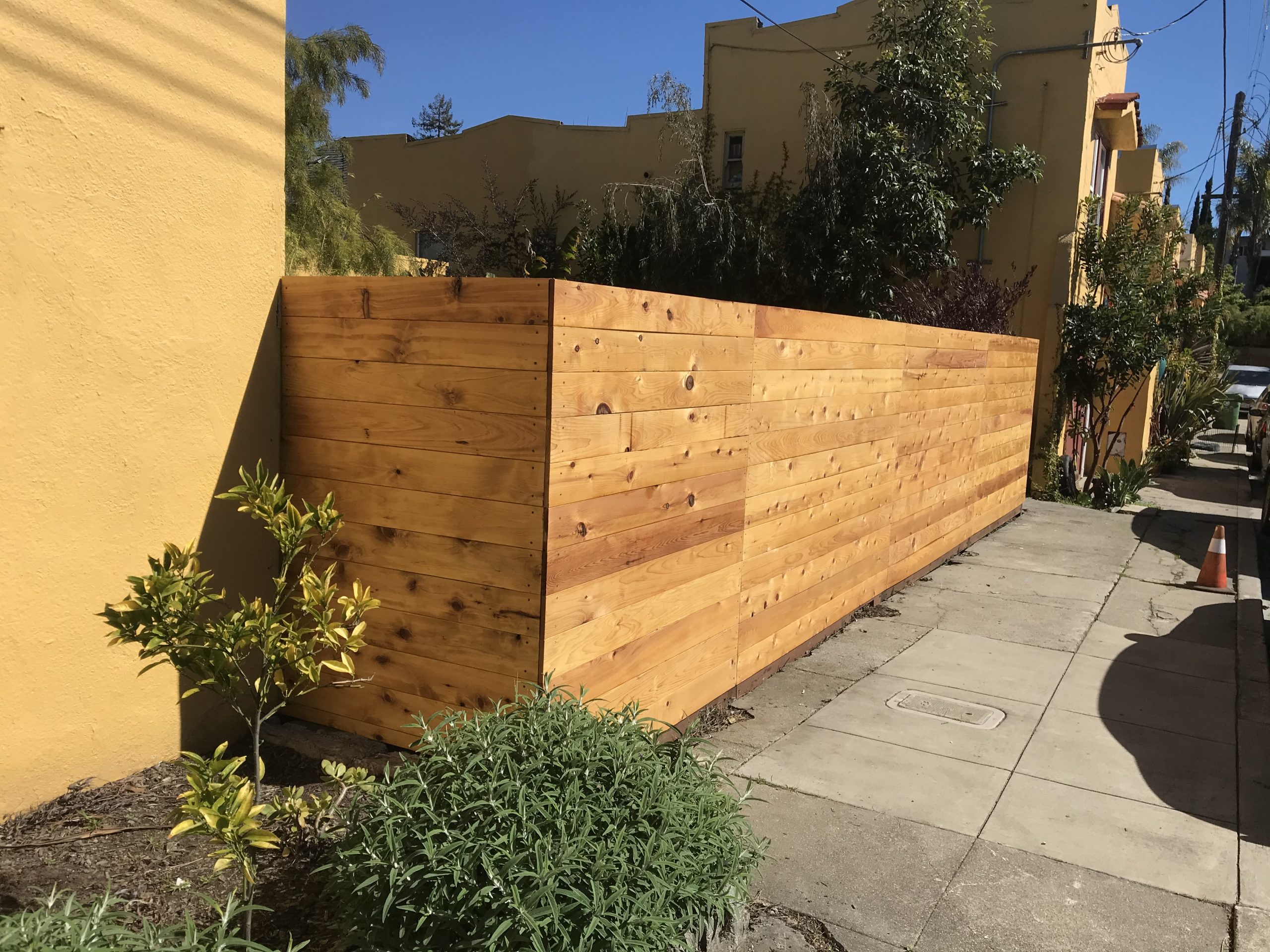 blonde wooden fence in Oakland