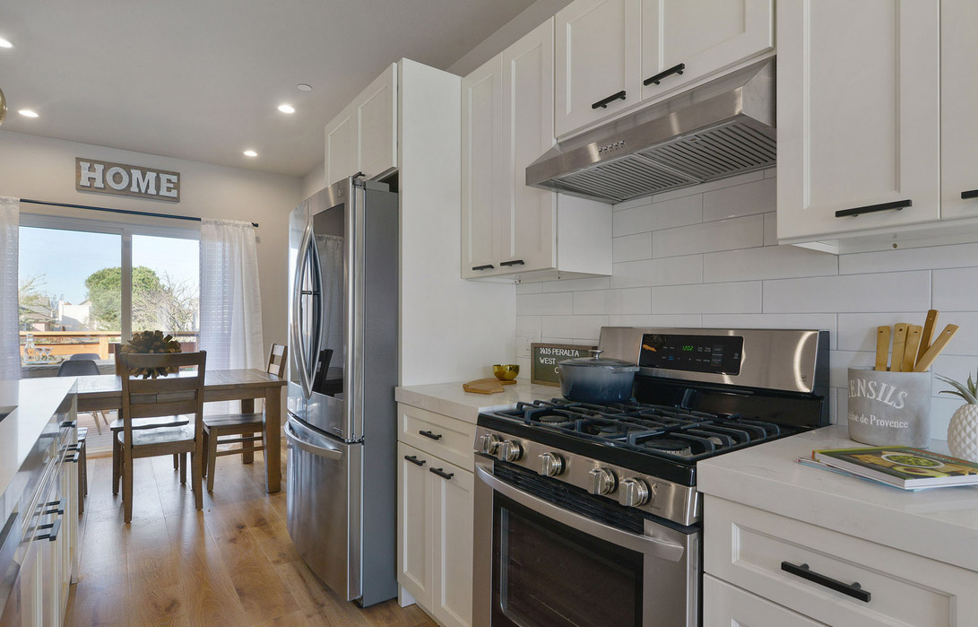 Modern ADU construction in Oakland with stainless steel appliances