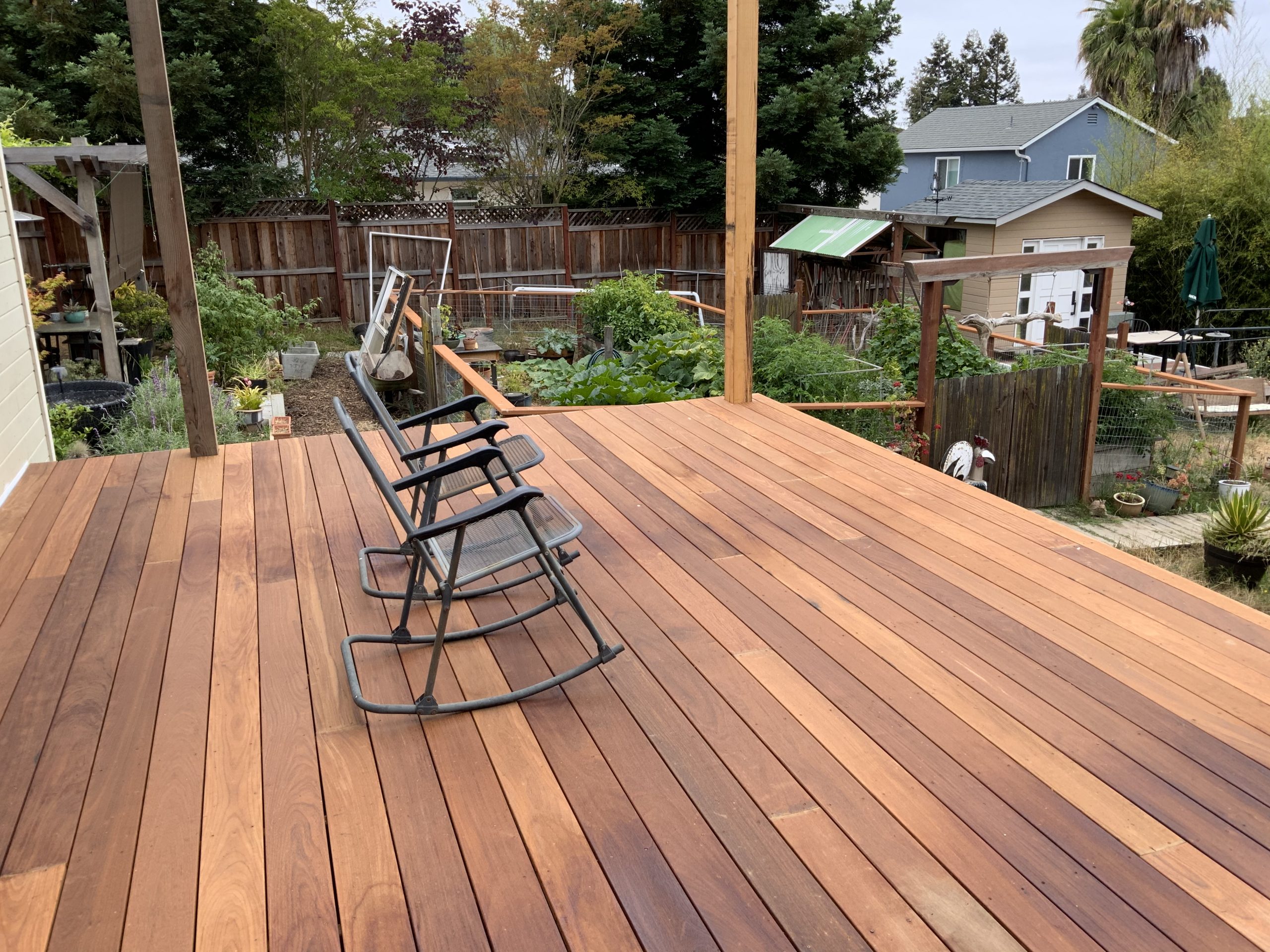 simple deck with rocking chairs built in San Ramon
