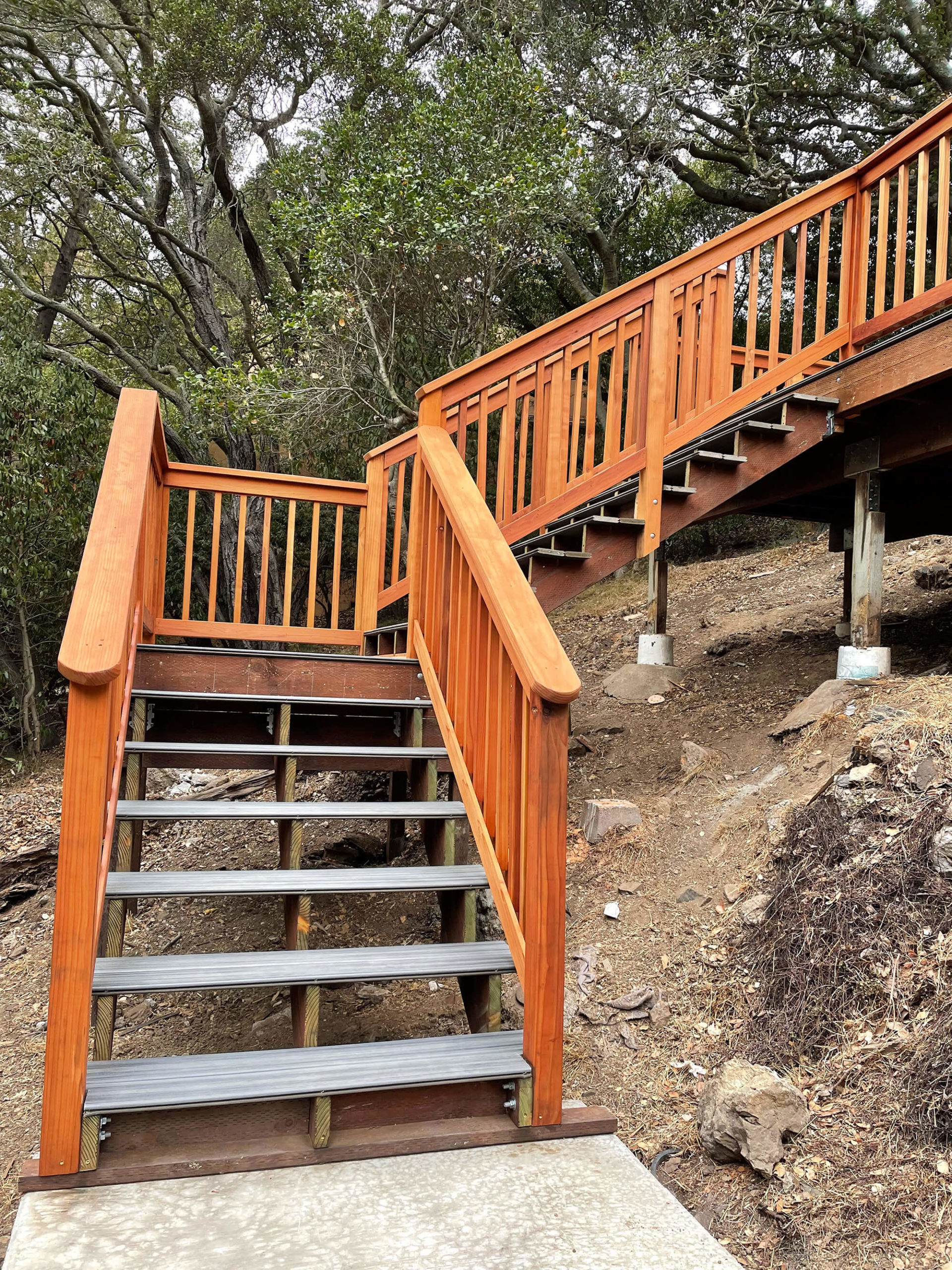 stairs to deck installation