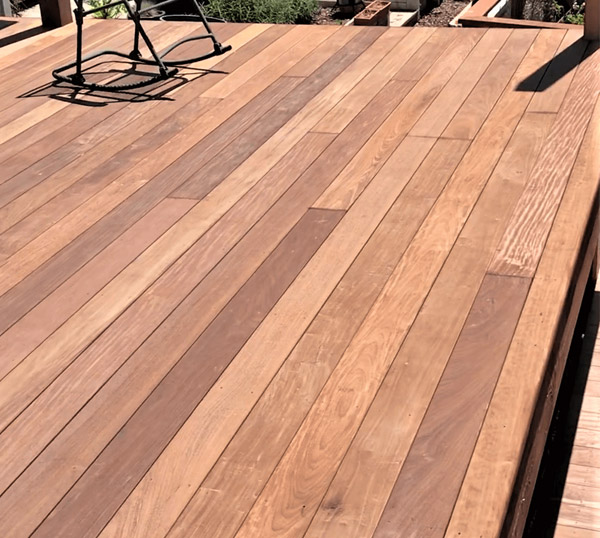 composite deck material integrated with a garden in Albany